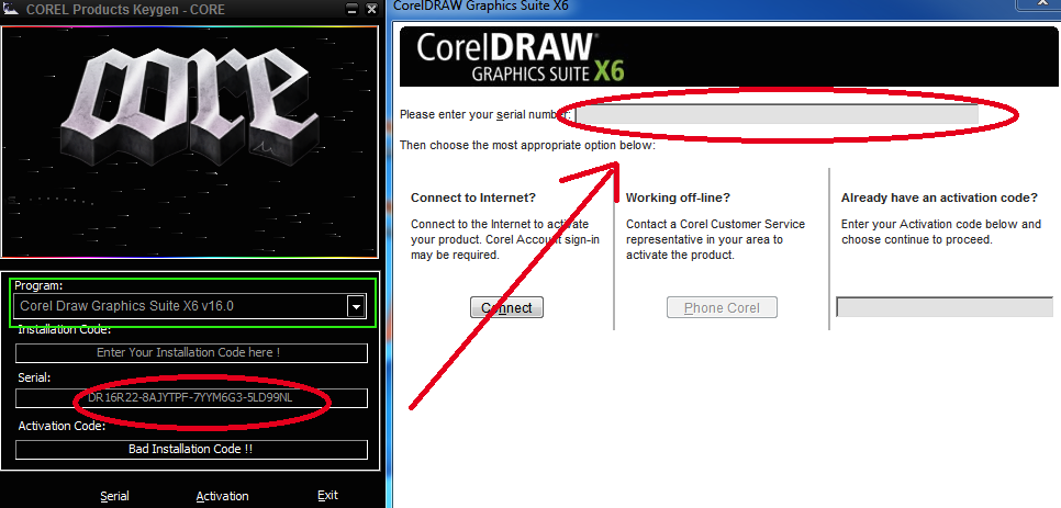 Corel draw x6 serial number activation code free shipping